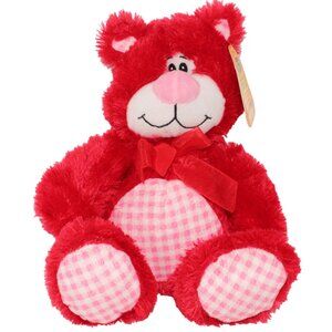 Love Birthday Plush Teddy Bear Stuffed Animal Red Pink Valentines Gift 12" NWT
